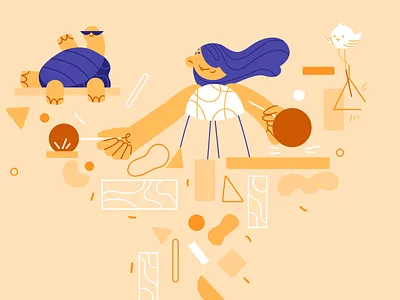 Sound Design 🥁 branding character design flat girl illustration product ui vector