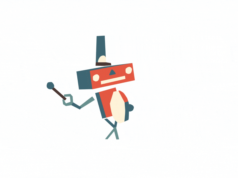 Domo Arigato MR.. 2.5d 2d after effects animation character drummer robot walkcycle