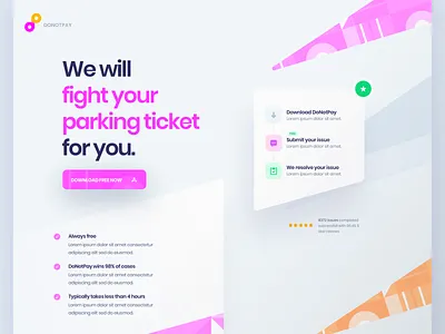 DoNotPay Splash Page design donotpay landingpage pakring ticket patterns splash page ticket