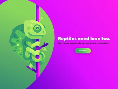 003: Landing Page chameleon dailyui gradient landing landing page landingpage lizard reptiles site ui website