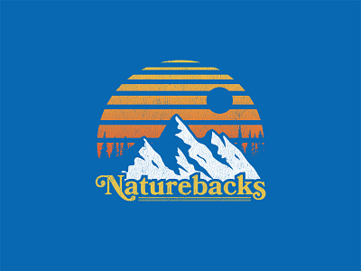 Retro gradient icon illustration illustrator logo minimal mountain nature retro sun texture typography vector vintage