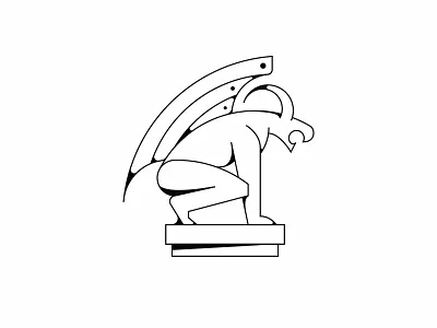 Gargoyle Illustration WIP branding design icon iconography identity illustration line art logo logo design vector