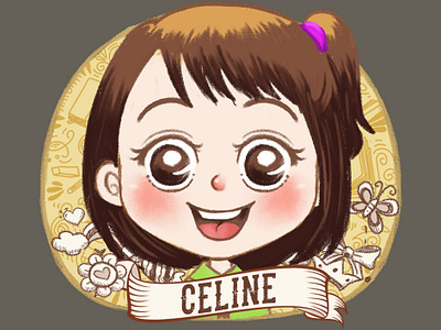 Girl Mug Illustration caricature cartoon character childrenart illustration typography