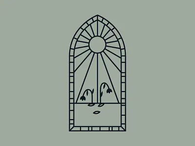 Parable of the Seeds illustration lineart parable stained glass sun vector