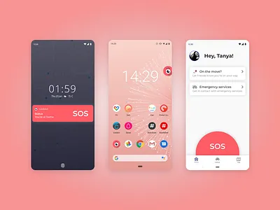Lookout: the SOS app android app app design emergency home screen lock screen lookout mobile mobile app mobile app design product design safety widget widgets