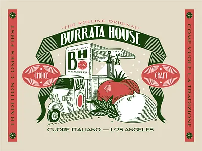 Cuore Italiano-BH apecar branding craft cuore custom type design food truck heart illustration italian food italiano la laxalt line art linework los angeles original tomato