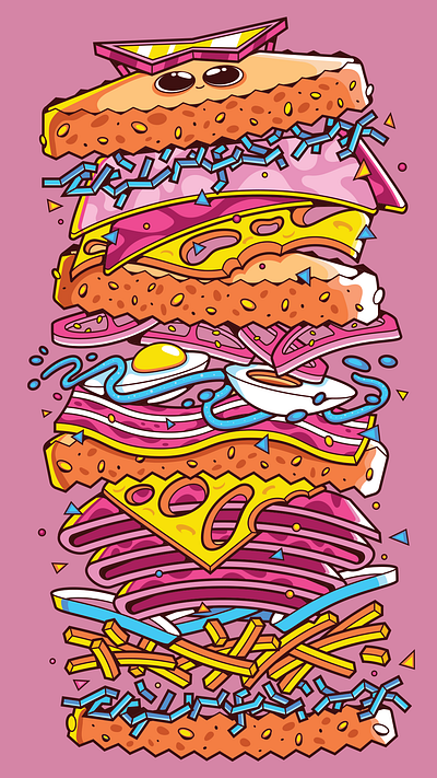 Munchy Club Sandwich 2d club sandwich cute design food illustration sandwich toast vector