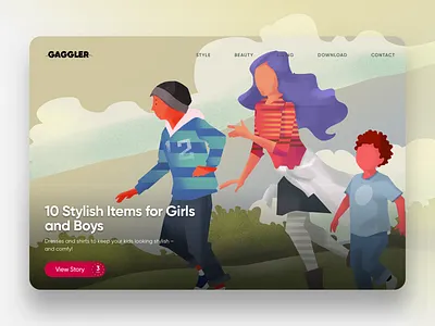 The Gaggler Featured Story Spotlight - Kids Fashion editorial illustration hero image illustration website