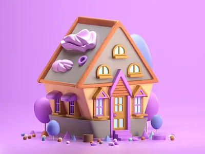 Isometric 3D Stylized House - Candy 3d 3d illustration 3d illustrator 3dart 3dartist 3dhouse 3drender c4d cgi cinema4d house isometric low poly house motion motiongraphics octane octanerender otoy stylized stylizedart