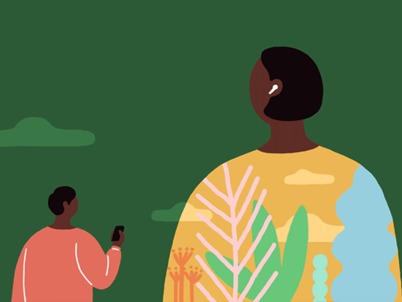 The wind is blowing. graphic illustration music