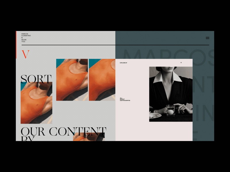 Mar + Vin Photographers Filter Page Animation concept fashion grid interaction photography promo uiux video web website