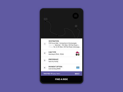 Ride Aggregator - 4 Trail Booking Step Flow accordion accordion design aggregator booking flow hail ola step by step step trail steps taxi aggregator uber
