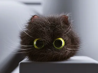 Fuzz Cat Ball 3d animal c4d fur fuzz illustration kid