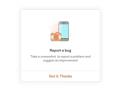 Report a bug app card clean design grofers illustration ilustrations typography ui vector