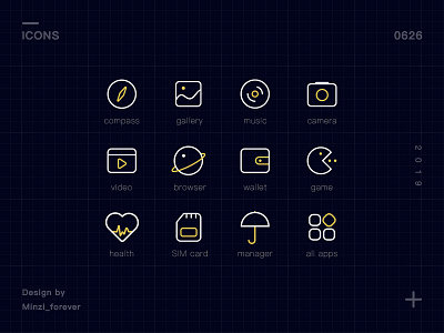 Icons of Theme design dot forever icon line minzi ui white yellow