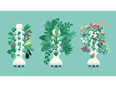 Hydroponics growing system design digital illustration hili noy hydroponics illustration leaf motion design nature plants vector vegetables veggie