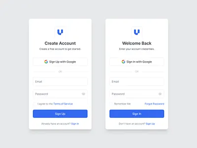 Modal: Sign Up & Sign In app form login modal register saas sign in sign up ui ux web design