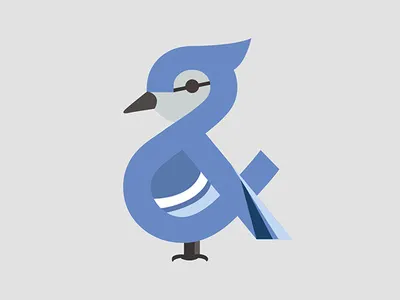 Ampersand-imal (Blue Jay) ampersand bird blue jay design illustration vector art