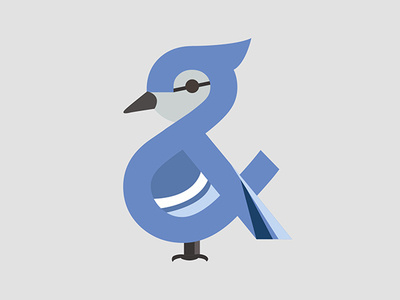 Ampersand-imal (Blue Jay) ampersand bird blue jay design illustration vector art