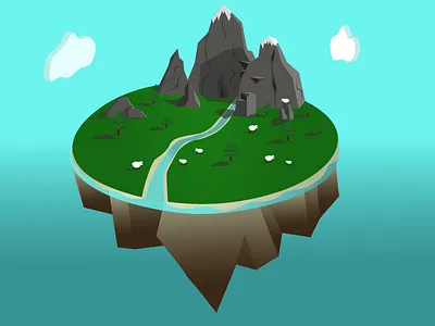 овцепики вектор горы изометрия овечки пратчетт