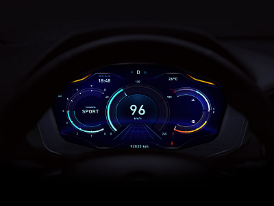 #34 - Car Dashboard car car dashboard clean concept daily ui dashboard design future interface sample speed sport ui ui challange ux