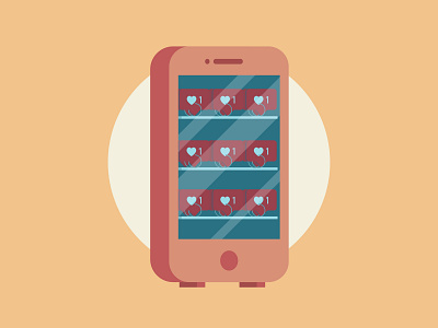 Vending Phone adobe flat illustration illustrator iphone machine mobile orange phone red vector vending