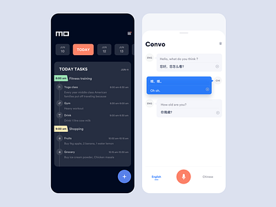 Todo and Translator animation app clean dashboard design interaction ios johnyvino mobile todo todo and translator todo app todo list todoist todolist translate translation translator ui ux
