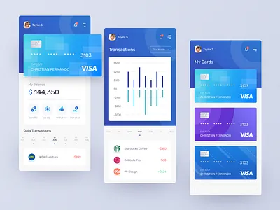 Banking App Exploration app design bank app blue app card mobile app mobile apps ui ui design uiux uxui