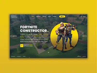 Fortnite Hero Area adobe adobe photoshop design fortnite hero banner hero image hero section webdesign website