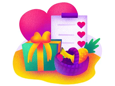 Wishlist app screen basket design fruits gift graphic design heart illustration list mobile design mobile ui procreate procreate art ui web web deisgn web illustration wish wish list wishlist