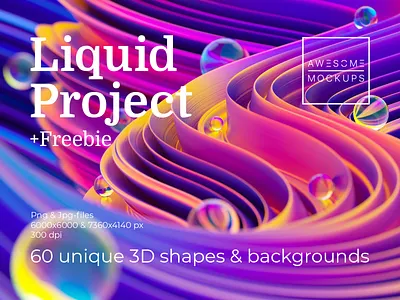 Liquid Project 3d 3d art 3d illustration background bundle c4d cinema4d creative market discounts fluid holographic liquid neon octane octanerender sale shape shapes ultraviolet waves