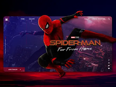 Spider Man Far From Home Ui adobe photoshop awesome colorful comic cool interface creative marvel studios marvelcomics spiderman ui ux web design web development web site design