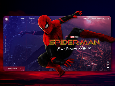 Spider Man Far From Home Ui adobe photoshop awesome colorful comic cool interface creative marvel studios marvelcomics spiderman ui ux web design web development web site design