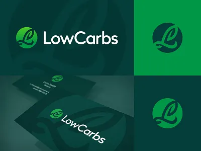 Low Carbs Logo design - Letter L, Leaf, Monogram, Lettermark brand icon icons branding business cards stationery carbs health nutrition graphic design designer green eco ecological identity leaf nature natural logo logomark loog lgoo lgo modern clever digital organic startup startups