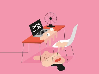 Heat Wave dali heatwave hotel illustration illustrator melting office procreate vector warm