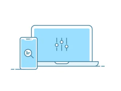 Discovery Software devices illustration iphone iphone x iphonex macbookpro mobile search