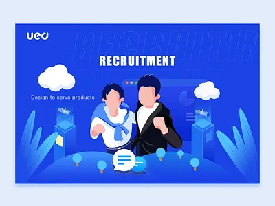 Recruitment illustration landing web