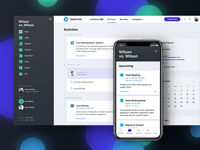 Activity Thread of a Legaltech App app application crm dashboard feed figma interface ios law legal legaltech list menu mobile product design ui ux