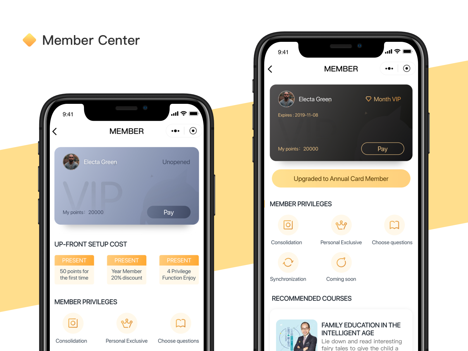 Example of Member center design