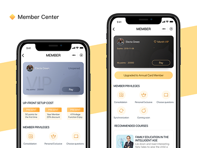 Member center design app icon member ui vip