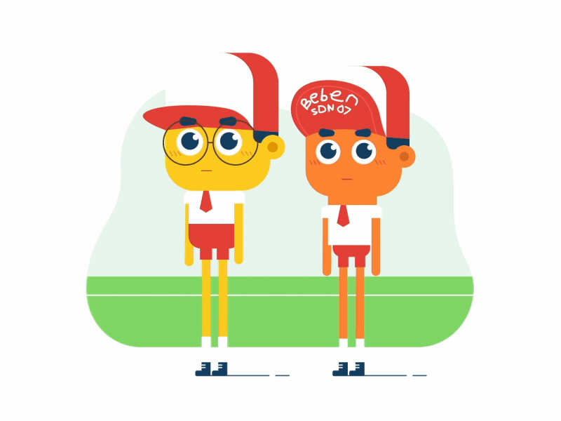 Beben & Nangning - Upacara 17 Agustus 2d animation bifurk character design flat illustration independence day indonesia kids motion graphics school students vector