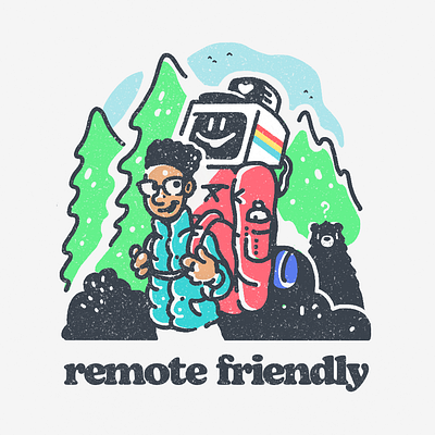 Remote Friendly animal backpack bear camping computer forest outdoors pc procreate remote remote friendly woods