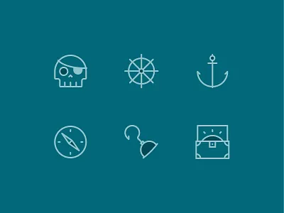 Ahoy Matey! Mini Icon Set design icon icon design icon set iconography icons icons design icons pack illustration illustrator line icons pirates ui vector vector illustration