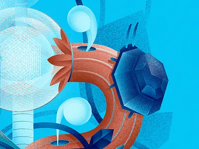 Bombay Sapphire Gin Distillery | Detail alcohol blue bombay sapphire digital distillery gem gin gradient illustration photoshop poster sapphire