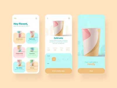 Concept connected coffee maker app app coffee ui
