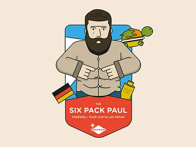 Six Pack Paul - A farewell illustration vector