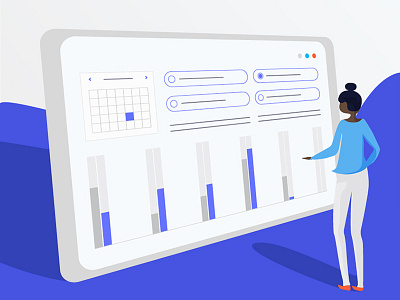 Dashboard - Corporate Illustration charts corporate corporate illustration illustration limited color palette limited colours long shadows options people ui illustration vector