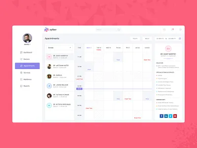 Doctor-Appointments calendar dashboard design doctor appointment ui design uidsign ux web design