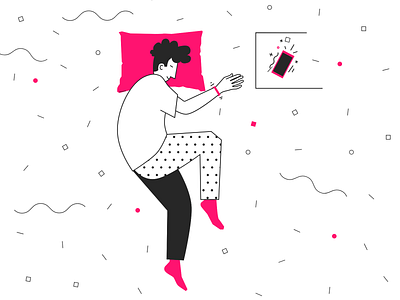 Alarm Mobile App Illustration app character illustraion mobile outline vector