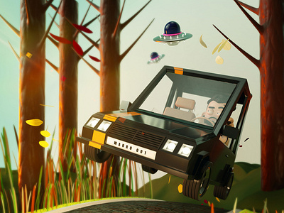 Martian Travel 3d art direction c4d character illustration